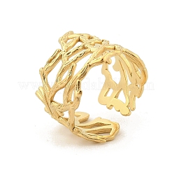 304 Stainless Steel Hollow Wide Cuff Rings for Women&nbsp;LS-RJEW-G338-24G