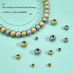 60Pcs 3 Style Ion Plating(IP) 201/304 Stainless Steel Textured Beads&nbsp;STAS-UN0028-14
