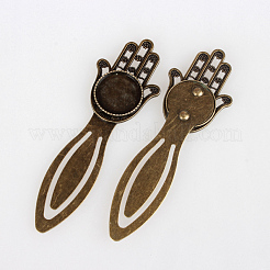 Antique Bronze Iron Bookmark Cabochon Settings&nbsp;PALLOY-N0084-12AB-NF