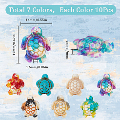 70Pcs 7 Colors Synthetic Turquoise Beads Strands&nbsp;G-SC0002-87