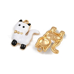 304 Stainless Steel Enamel White Pet Charms&nbsp;STAS-P410-35A-G