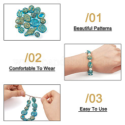 96Pcs 16 Styles Plating Acrylic Beads&nbsp;PACR-TA0001-09