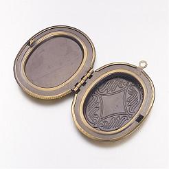Brass Locket Pendants&nbsp;KK-M041-04AB-NF