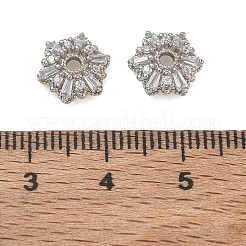 Brass Micro Pave Cubic Zirconia Bead Caps&nbsp;CU-CBA6E4E-03P