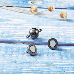 Round Brass Magnetic Clasp&nbsp;KK-TA0007-44B