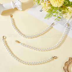 3Pcs Plastic Imitation Pearl Round Beaded Bag Chains&nbsp;PURS-CN0001-03