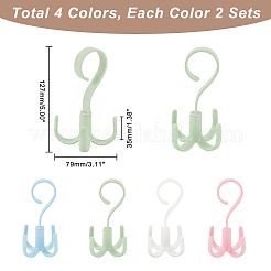 AHADEMAKER 8 Sets 4 Colors Plastic Multi-Function 4-Claw Bag Hangers&nbsp;AJEW-GA0005-60