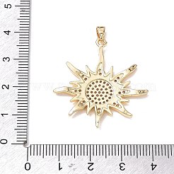 Brass Micro Pave Clear Cubic Zirconia Pendants&nbsp;CU-CBA3371-04G