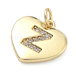 Brass Micro Pave Clear Cubic Zirconia Pendants&nbsp;KK-D229-01G-26