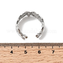 304 Stainless Steel Open Cuff Rings for Women&nbsp;RJEW-K313-14P
