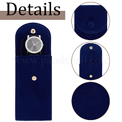8Pcs 4 Colors Plush Cloth Watch Storage Pouches with Snap Button&nbsp;TP-DR0001-05