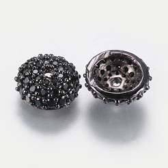 Brass Micro Pave Cubic Zirconia Bead Cap&nbsp;ZIRC-E138-03B