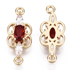 Brass Micro Pave Cubic Zirconia Links Connectors&nbsp;X-KK-R111-008-A02