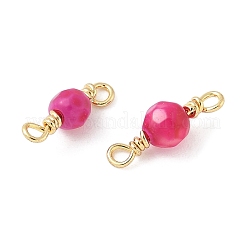 Dyed Natural Agate Faceted Round Connector Charms&nbsp;KK-C097-06G-01