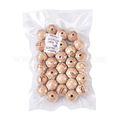 Natural Undyed Beech Beads&nbsp;WOOD-BT0001-04