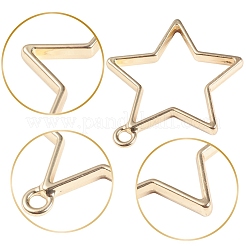 Rack Plating Alloy Open Back Bezel Pendants&nbsp;PALLOY-YW0001-07-FF
