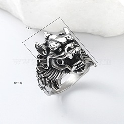 Punk Style 304 Stainless Steel Dragon Finger Rings for Men&nbsp;UN0454-5