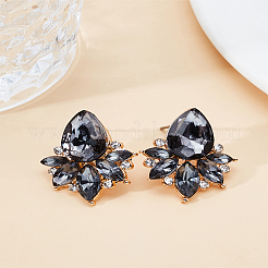 2 Pairs Rhinestone Teardrop Stud Earrings&nbsp;EJEW-LP0001-22A