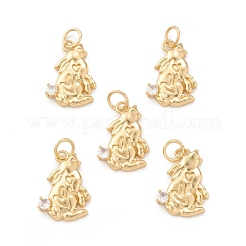 Eco-Friendly Brass Micro Pave Cubic Zirconia Pendants&nbsp;KK-I698-36G