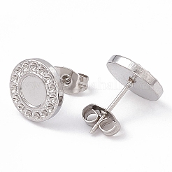 Non-Tarnish 304 Stainless Steel Stud Earring Findings&nbsp;EJEW-G338-01P