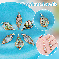 16Pcs 2 Styles Paua Shell Connector Charms&nbsp;KK-PH0010-02