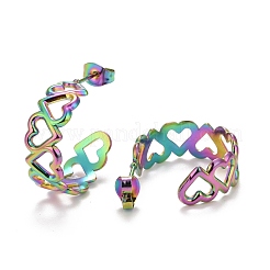 Ion Plating(IP) Rainbow Color 304 Stainless Steel Stud Earrings for Women&nbsp;STAS-A057-12MC