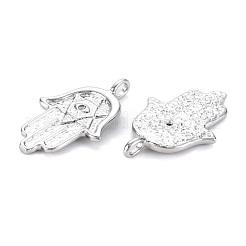 Brass Micro Pave Clear Cubic Zirconia Pendants&nbsp;KK-S356-539P-NF