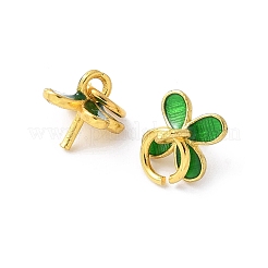 Brass Enamel Eye Pin Peg Bails&nbsp;KK-K399-13G