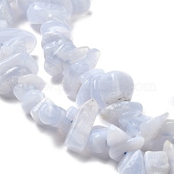 Natural Blue Lace Agate Chip Beads Strands&nbsp;G-E271-73-01