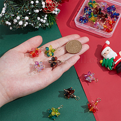 20Pcs 5 Styles Flower Acrylic Pendants&nbsp;PALLOY-PH01852
