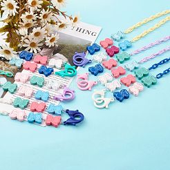 Printed Elephant Natural Dyed Wood Beaded Necklaces&nbsp;NJEW-JN03527