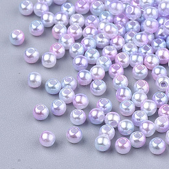 Rainbow ABS Plastic Imitation Pearl Beads&nbsp;X1-OACR-Q174-6mm-01