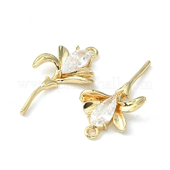 Brass Pave Cubic Zirconia Pendants&nbsp;X-KK-G462-49KCG