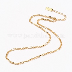 Brass Figaro Chain Necklaces&nbsp;NJEW-H206-10G