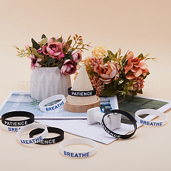 32Pcs 2 Colors Word Silicone Cord Bracelets Set Wristband&nbsp;BJEW-GF0001-17