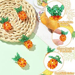 Handmade Nylon Wired Glass Beaded Pendants&nbsp;PALLOY-CJ00107