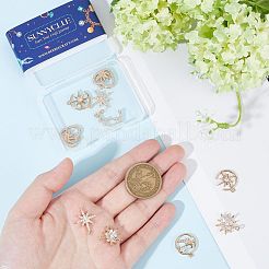 12Pcs 6 Style Brass Micro Pave Cubic Zirconia Pendants&nbsp;KK-SC0003-36
