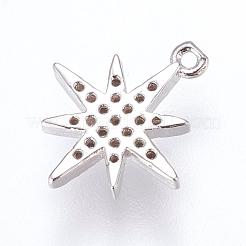 Brass Micro Pave Cubic Zirconia Charms&nbsp;ZIRC-G116-09P