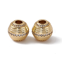 Rack Plating Brass Micro Pave Cubic Zirconia Beads&nbsp;KK-C007-46G