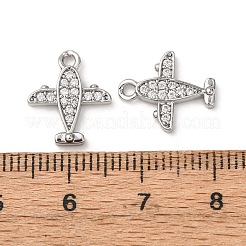 Brass Micro Pave Clear Cubic Zirconia Charms&nbsp;ZIRC-L105-15P