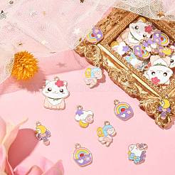 60Pcs 6 Styles Alloy Enamel Pendants&nbsp;ENAM-CJ0004-90