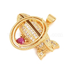 Brass Micro Pave Cubic Zirconia Pendants&nbsp;CU-CBAB3AD-06G-02