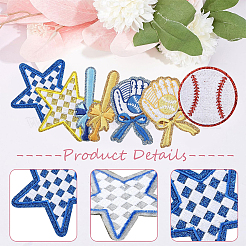 16Pcs 7 Styles Sports Theme Polyester Iron on/Sew on Patches&nbsp;DIY-GF0013-80