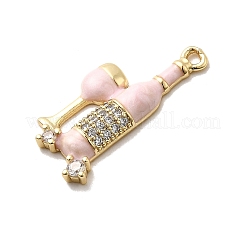 Brass Micro Pave Cubic Zirconia Pendants&nbsp;KK-H089-30G-02