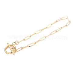 Ion Plating(IP) 304 Stainless Steel Paperclip Chain Bracelets&nbsp;BJEW-O186-02G