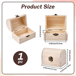 Wood Treasure Chest Storage Boxes with Hinged Lid and Metal Clasps&nbsp;AJEW-GF0014-35A
