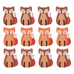 12Pcs 3 Colors Cartoon Fox Silicone Focal Beads&nbsp;JX716A