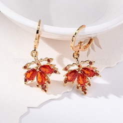 Brass Micro Pave Cubic Zirconia Leverback Earrings&nbsp;EJEW-K300-42G