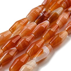 Natural Red Striped Agate/Banded Agate Beads Strands&nbsp;G-A223-A05-01
