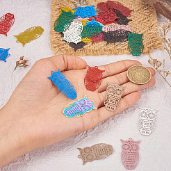 40Pcs 10 Colors Spray Painted 430 & 201 Stainless Steel Filigree Pendants&nbsp;STAS-TA0001-98